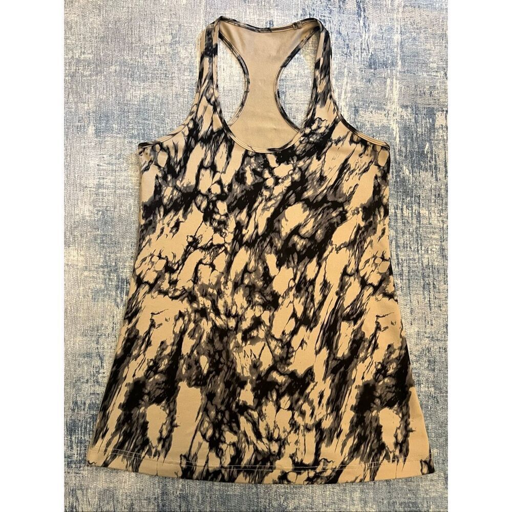 Lululemon Great Granite Black Mojave Tan Cool Racerback Tank Top Size 8